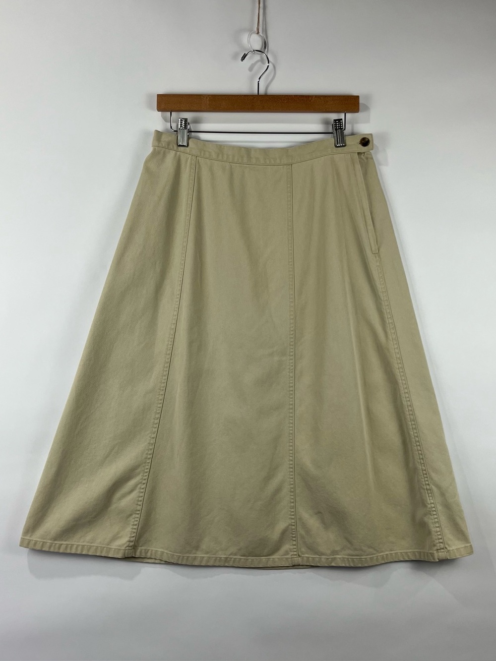 Appleseed’s Petites Elastic Waist A-Line Midi Skirt Cotton Blend 12P